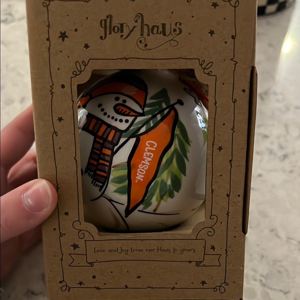 Glory Haus Clemson Snowman Ornament